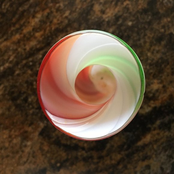 Vintage 70s Christmas Candy Striped Glass Vase - Picture 5 of 9